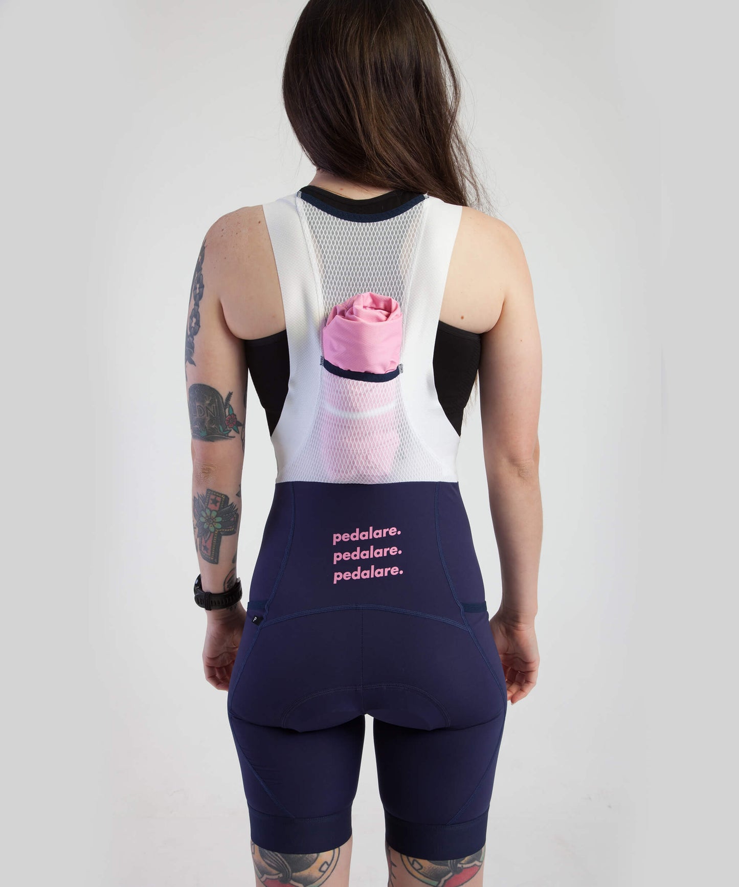 Women's Classico Cargo Navy/Pink Bib Shorts