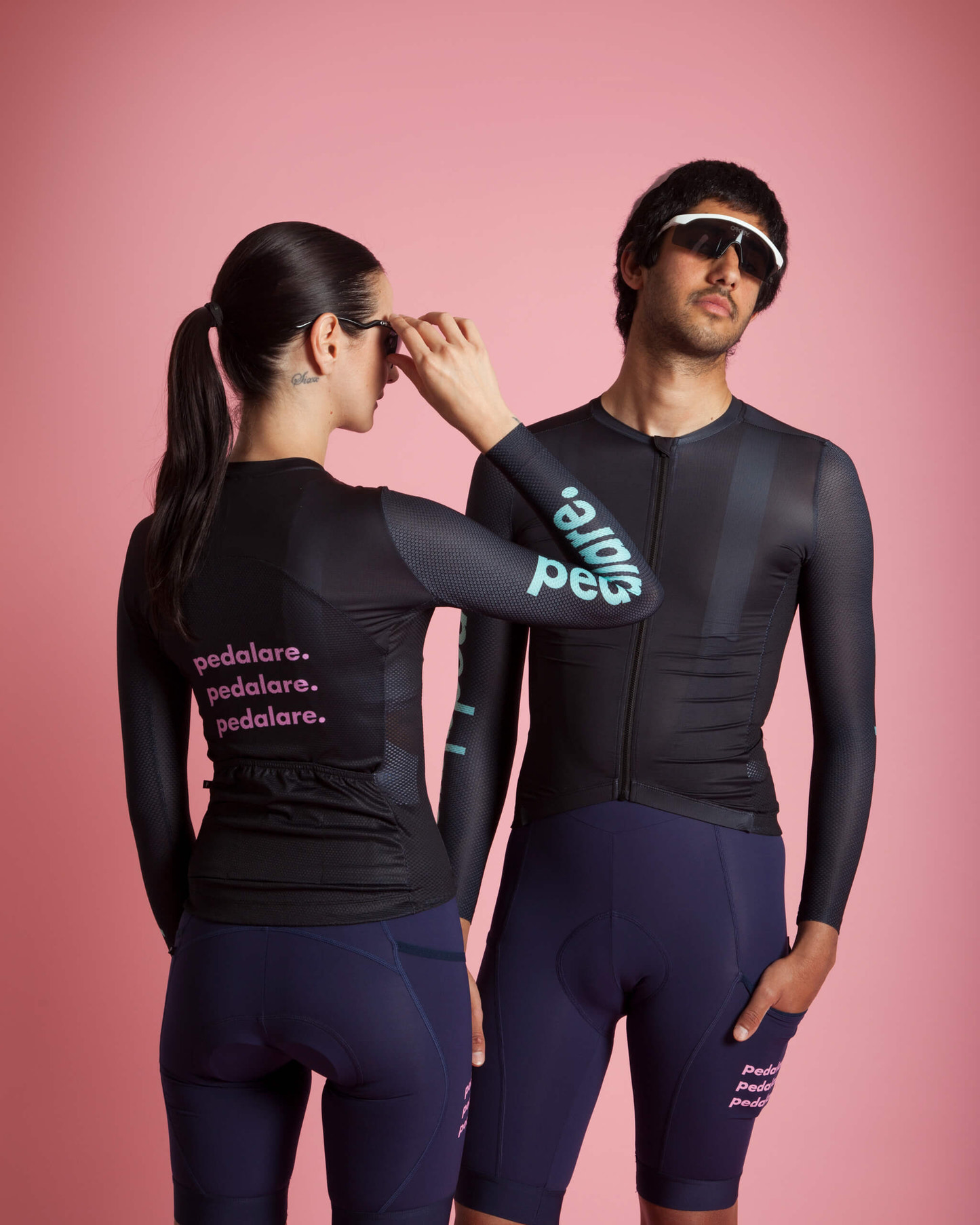 Women's Classico Cargo Navy/Pink Bib Shorts