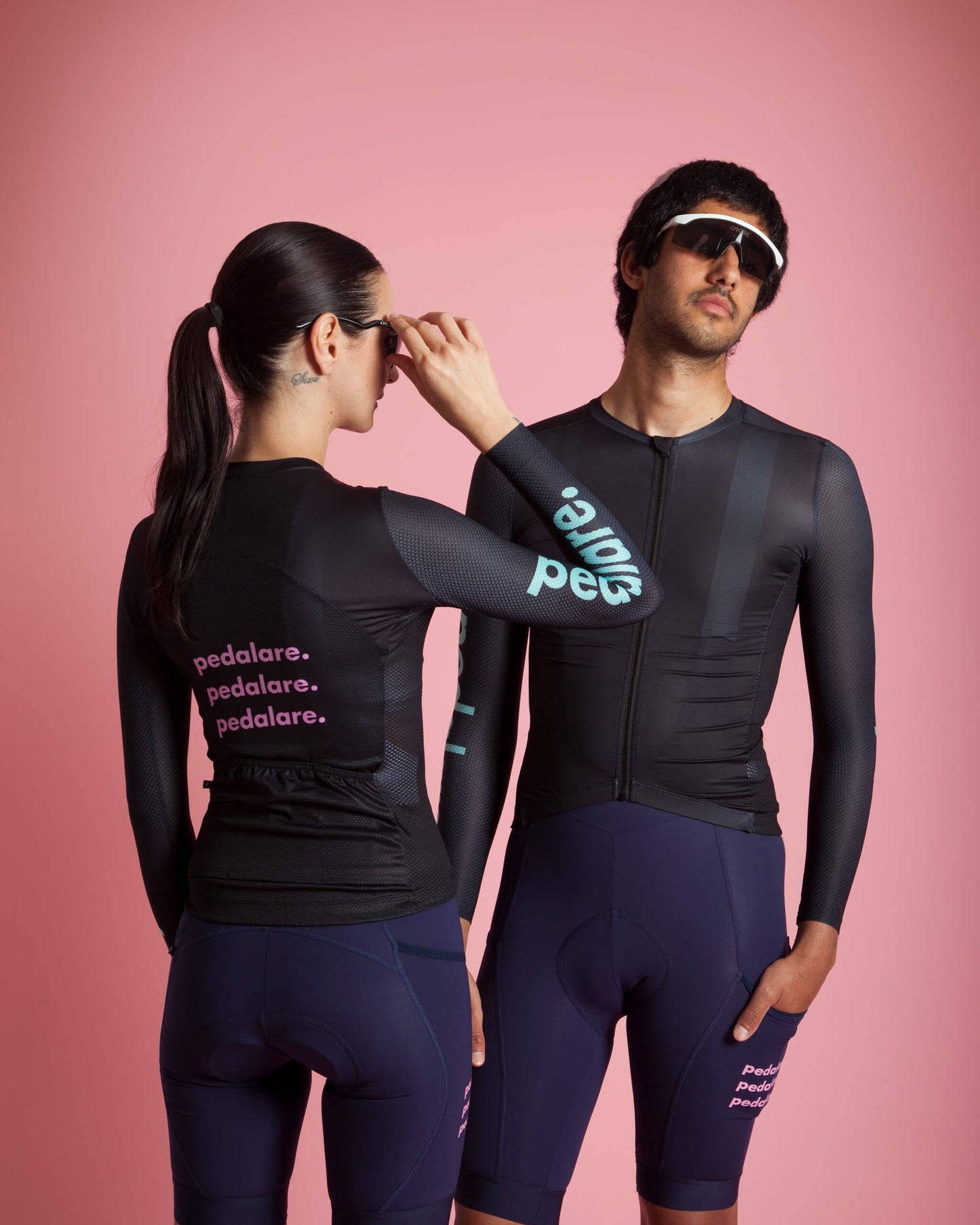 Women's Classico Cargo Navy/Pink Bib Shorts