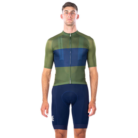 Olive Blue Tricolore Jersey - Mens