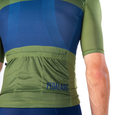 Olive Blue Tricolore Jersey - Mens