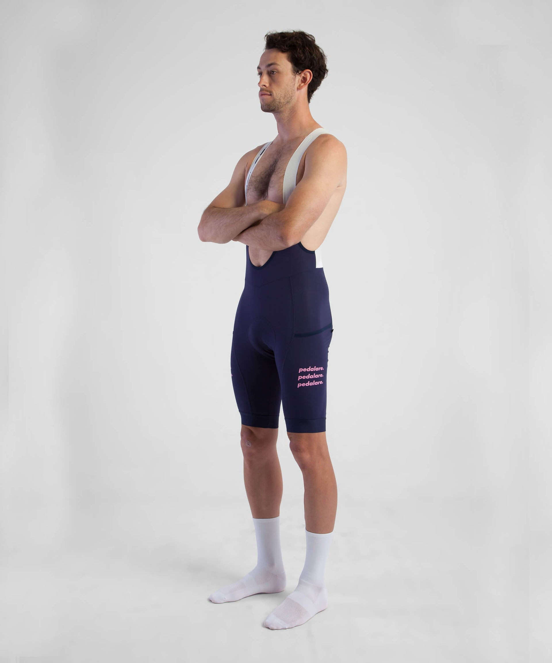 Classico Cargo Navy/Pink Bib Shorts - Mens