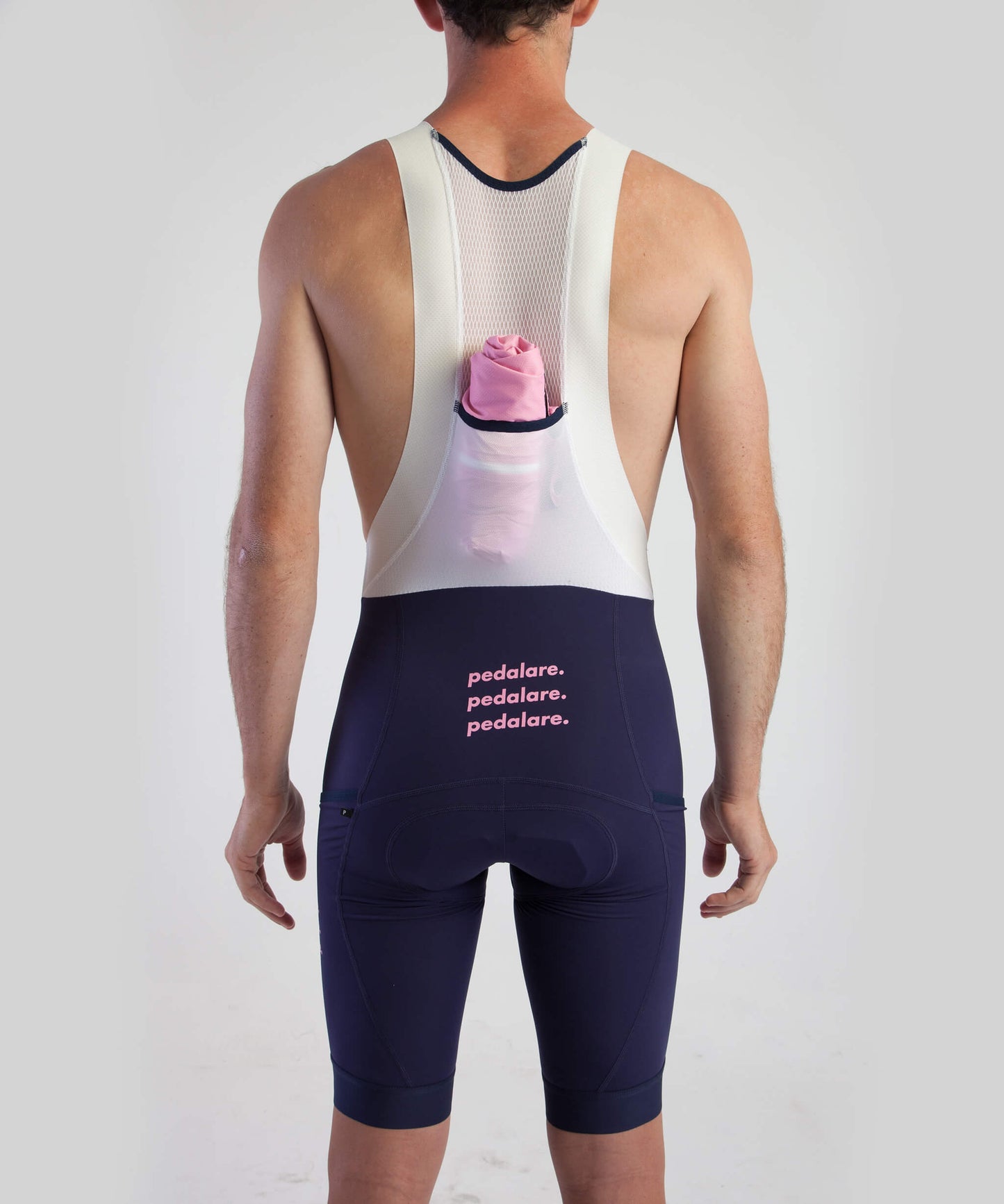 Classico Cargo Navy/Pink Bib Shorts - Mens