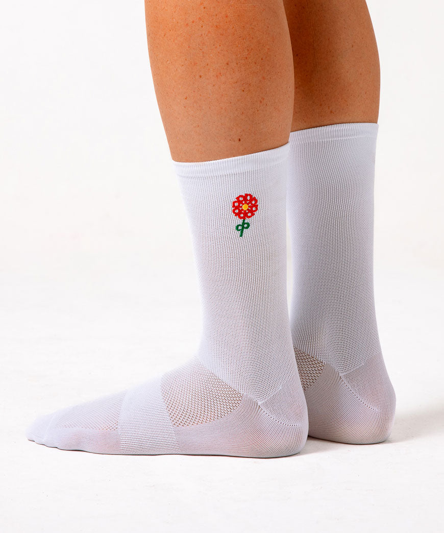 Flower White Sock